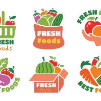 groceries-fresh-produce-logo-set-free-vector